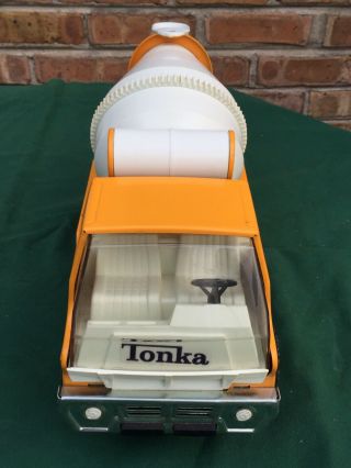 COOL 1970 ' s TONKA CEMENT TRUCK METAL & PLASTIC - BARREL ROTATES & TILTS TO DUMP 8