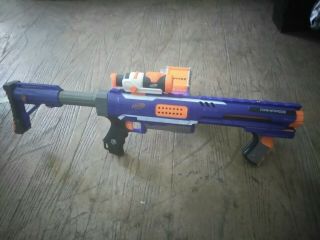 Nerf N - Strike Elite Rampage W/ Stock,  Drum Mag,  And Small Scope