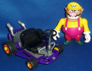 1999 Toy Biz Mario Kart 64 Video Game Stars Wario Loose Figure With Kart