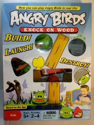 Angry Birds Knock On Wood Kids Block Game By Mattel Ages 5,