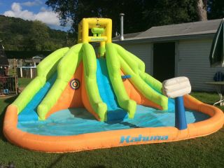 Kahuna Triple Monster Inflatable Backyard Water Park With 3 Slide
