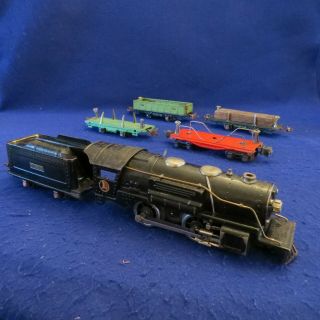 Prewar Lionel O Gauge Set 259e Locomotive,  Tender,  831 (2),  902 & 2620 Cars Look