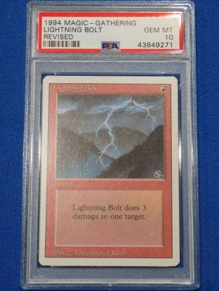 1994 Mtg Grader Revised Lightning Bolt Psa 10 Gem
