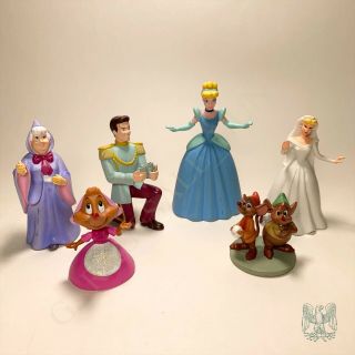 Disney Cinderella Figure Set | 6 Items | Prince Charming Fairy God Mother,