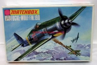 Matchbox Pk - 6 1:72 Focke - Wulf Fw.  190 Ww2 German Fighter Plane Model Kit