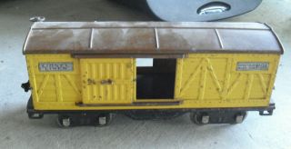 Pre - War Lionel Standard Gauge 514 Yellow Brown Refrigerator Box Car