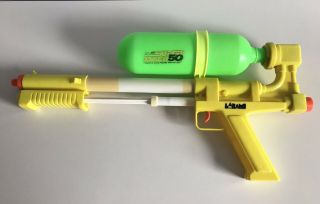 Vintage 1990 Larami Soaker 50 Pressure Water Squirt Gun Toy 9929 - 0