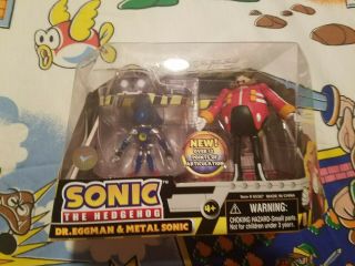 Rare Jazwares Sonic The Hedgehog Dr.  Eggman And Metal Sonic Pack Toy Figure