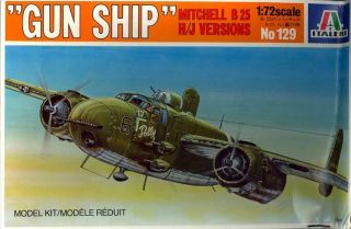 1/72 Italeri Models North American B - 25h/j Mitchell Gunship Nmib