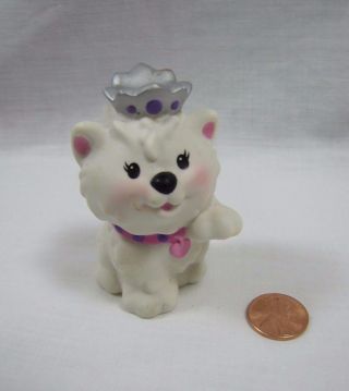 Fisher Price Little People Princess White Puppy Dog Royal Pet For Royal Kingdom