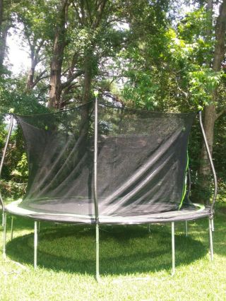 Bounce Pro 14 Ft Trampoline With Enclosure And Safety Net Jump Mat Gently