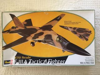 1/72 Revell H - 4303 F - 111a Tactical Fighter Model Kit In An Open Box