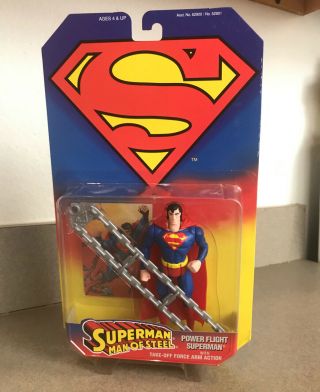 Power Flight Superman - Man Of Steel On Card Kenner 1995