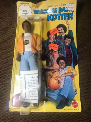 Vintage Mattel Welcome Back Kotter Washington Figure On Opened Card 1976