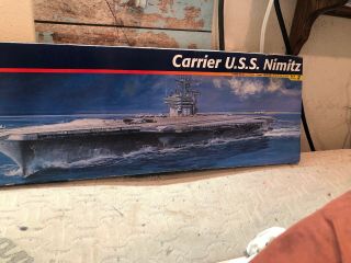 Carrier U.  S.  S.  Nimitz Model Kit 3004 In Open Box Usa Military Vintage 1:800