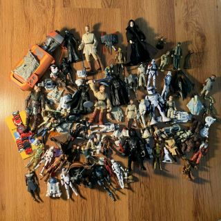 Over 4 Pounds Of Assorted Star Wars Toys & Figures