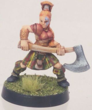 Reaper D&d Pathfinder Painted 28mm Fantasy Female Barbarian W/ Axe