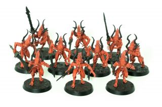 Painted Warhammer 40k Aos Chaos Daemons Khorne Bloodletters