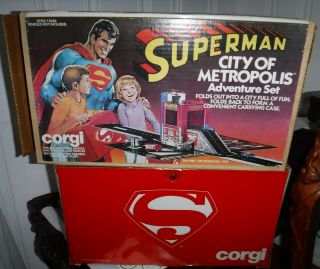Superman Corgi City Of Metropolis Adventure Play Set 1979 Nmib Complete
