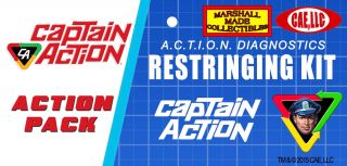 Licensed Vintage Ideal Captain Action & Dr.  Evil Action Figure Re - String Kit