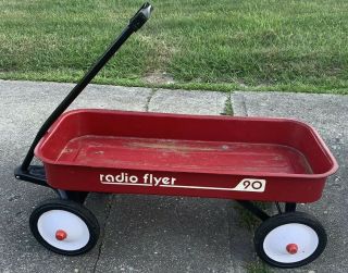 Vintage Radio Flyer 90 Red Wagon - Rolls Well -