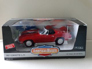 Ertl American Muscle 1967 Chevy Corvette L - 71 Red 1:18 Scale Diecast Model Car