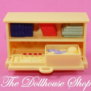 Fisher Price Loving Family Dollhouse Yellow Craft Book Shelf Kids Bedroom Office