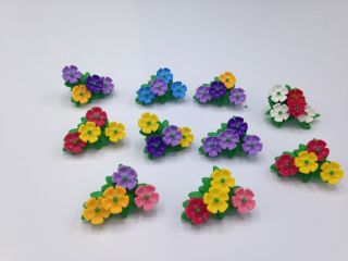 Playmobil Flower Patch Set Of 10 On Green Landscape Base Garden