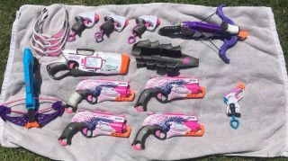 Nerf Rebelle Sweet Revenge Revolvers And Holsters Glasses And More Pink Purple
