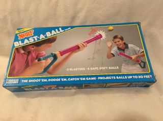 Vintage Nerf Blast - A - Ball Game Parker Brothers 2 Blasters 3 Balls Box