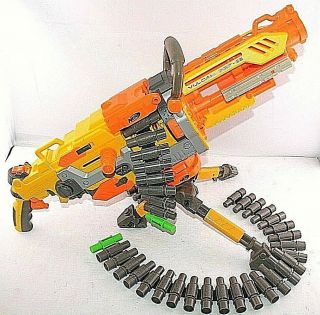 Nerf Vulcan Ebf - 25 Blaster With Tripod And 2 Ammo Loading Ribbons Battery Power