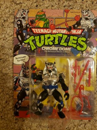 1991 Teenage Mutant Ninja Turtles Tmnt Chrome Dome Red Weapons