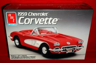 Vintage - 1990 Amt - 1959 Chevy " Corvette " Model Kit 1/25