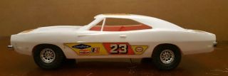 Vintage Processed Plastics 1969 Dodge Charger Race Car White Red Interior