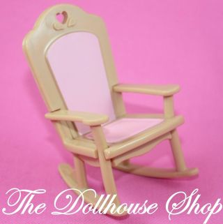 Fisher Price Loving Family Dream Dollhouse Nursery Brown Pink Rocking Chair