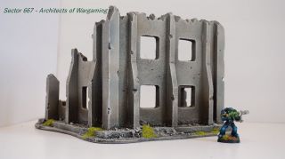 Warhammer 40k Terrain - Painted Ruins Wargames Terrain 28mm - Sector 667 - Aow
