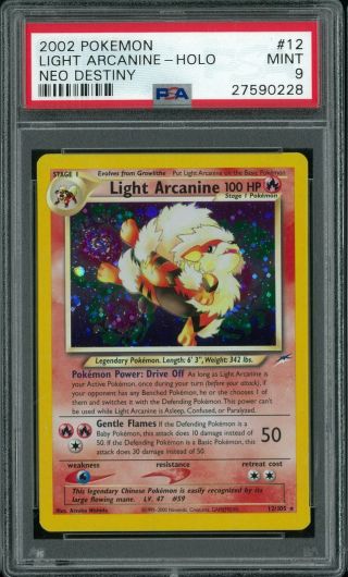 Pokemon Neo Destiny Light Arcanine 12/105 Psa 9