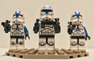 Lego Star Wars Minifigure Captain Rex 75012 Sw0450 And Two 501st Clone Troopers