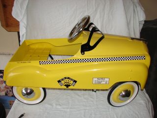 Gearbox Pedal Car York Checker Taxi Large Metal Child Size Ride On Toy