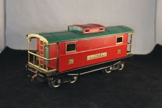 Lionel Prewar No.  217 Red and Green Caboose Model Railway Train Standard Gauge 8