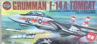 Usa Grumman F - 14a Tomcat,  1/72 Airfix Kit 05013,  1975,  Airplane Model.