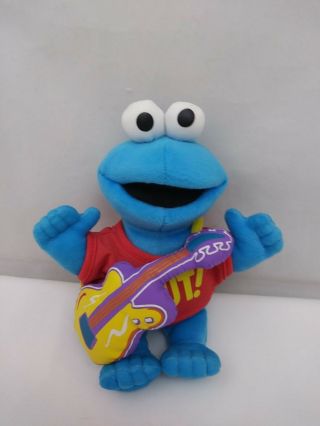Cookie Monster Rock N Roll Guitar Sesame Street Fisher Price Plush 8 " Lovey 2005