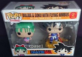 Funko Pop Dragon Ball Z - Bulma And Goku With Flying Nimbus 2 Pack,  Protector