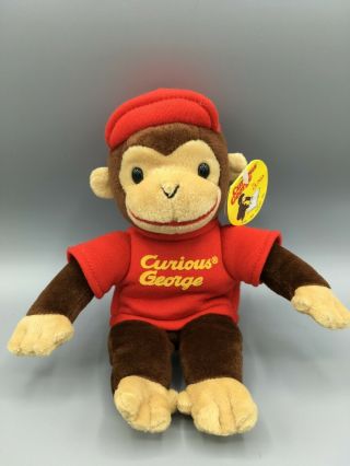 Curious George Plush Doll Stuffed Animal Toy By Gund 10 " Nwt Red Hat Monkey