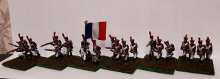 28 Mm Figuren/figures French Infantry.  Napoleonic Wars.  Metal.