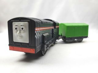 Trackmaster Thomas & Friends Tomy Diesel With Checkered Side And Green Car 2014