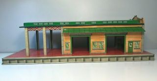 Vintage Marx 1950 ' s Tin Litho Freight Train Terminal Station Building O Scale 2