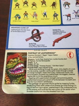 TMNT Teenage Mutant Ninja Turtles Pop Up Display Leatherhead 1989 Card Zoloworld 8