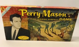 Perry Mason Board Game Case Of The Missing Suspect 1959 Burr Transogram Complete