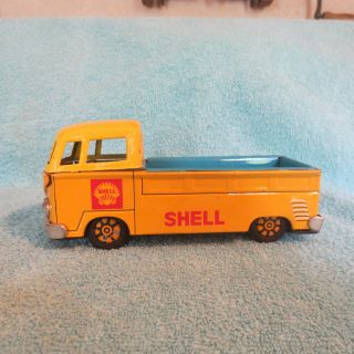 Volkswagon Pickup Truck With Shell Gas Station Advertising